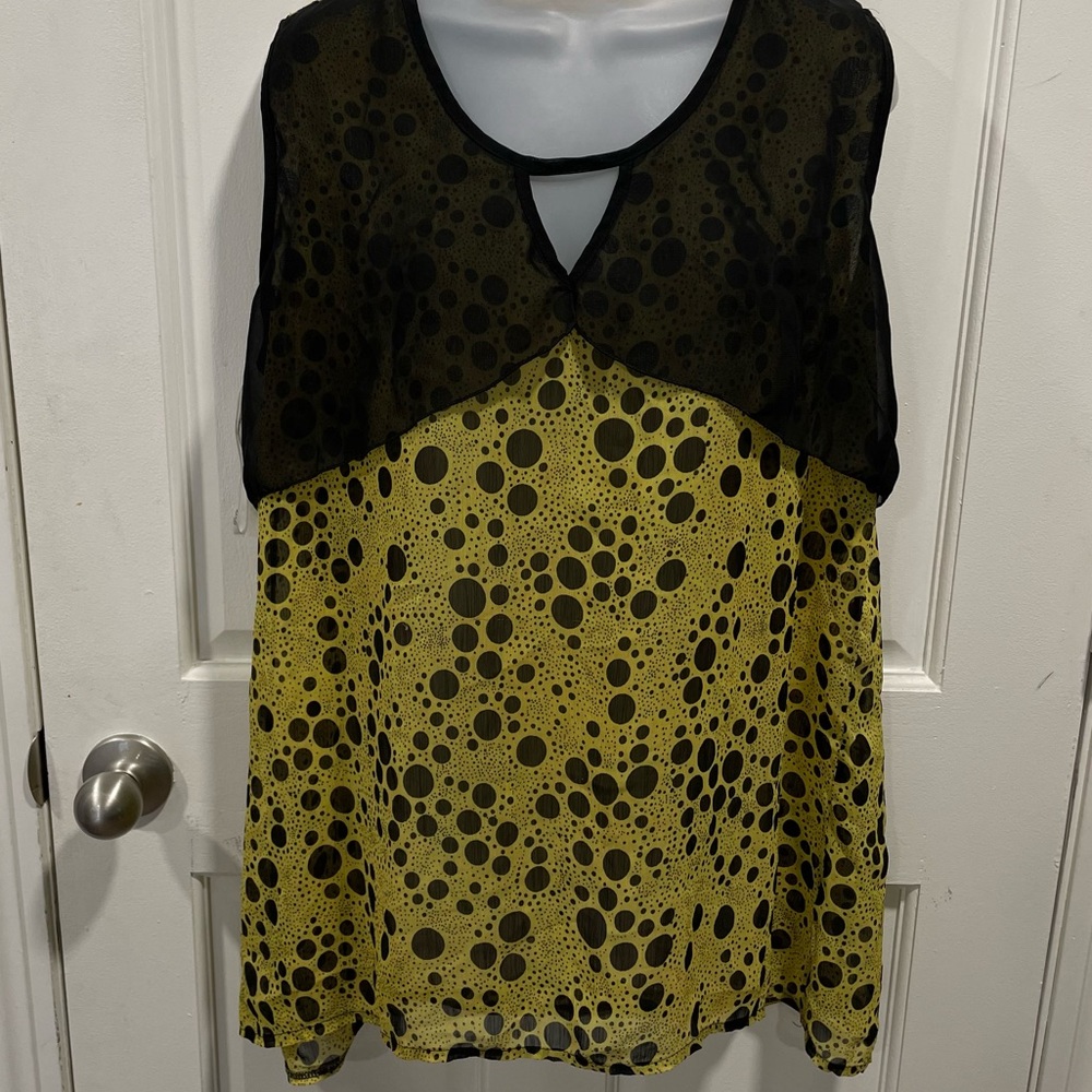 Dila USA Swimsuit Coverup Yellow And Black Sheer